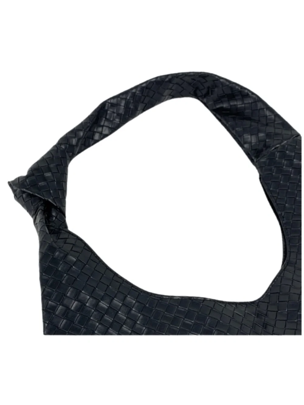 Ulta Midnight Woven Faux Leather Hobo Shoulder Bag Bohemian Minimalist